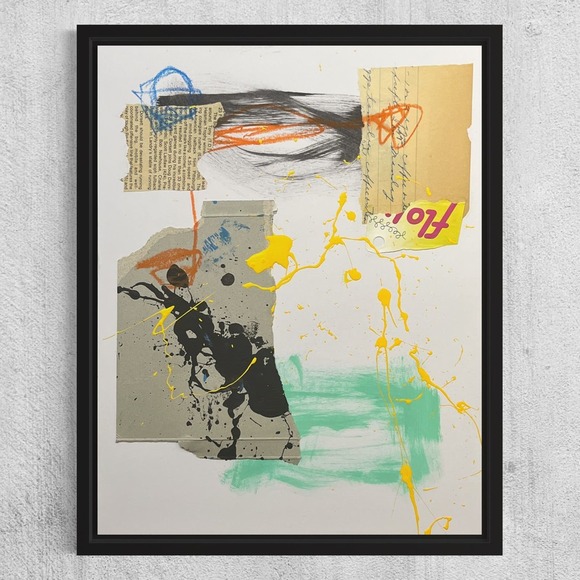Original Mixed Media Abstract Art Collage 11x14 “Dispensable Honey